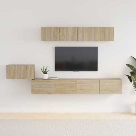 5 Piece Tv Cabinet Set Engineered Wood