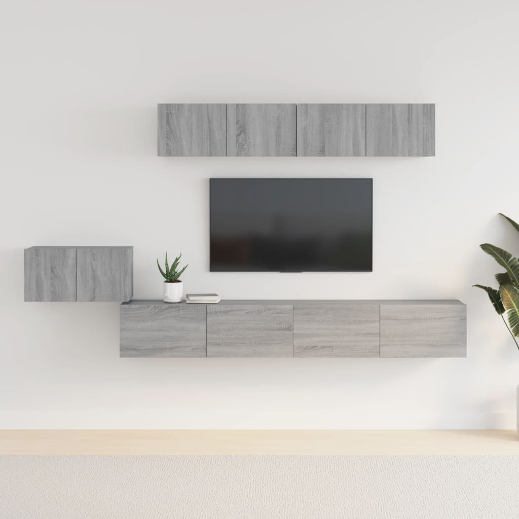 5 Piece Tv Cabinet Set Engineered Wood
