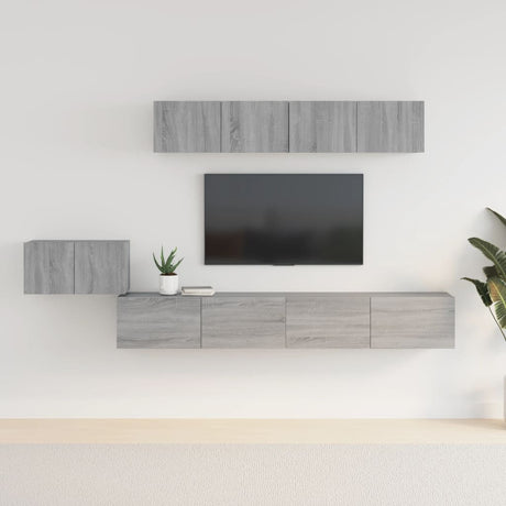 5 Piece Tv Cabinet Set Engineered Wood