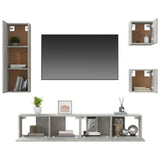 5 Piece Tv Cabinet Set Concrete Grey Engineered Wood