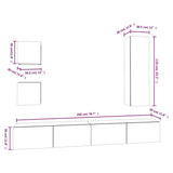 5 Piece Tv Cabinet Set Sonoma Oak Engineered Wood