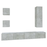 5 Piece Tv Cabinet Set Concrete Grey Engineered Wood