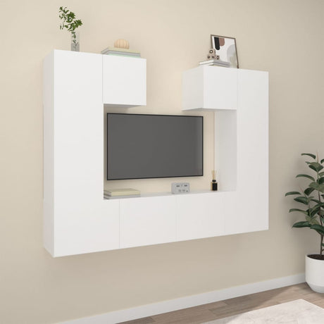 6 Piece Tv Cabinet Set Engineered Wood