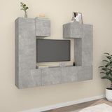 6 Piece Tv Cabinet Set Engineered Wood