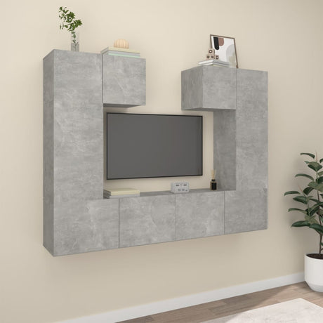 6 Piece Tv Cabinet Set Engineered Wood