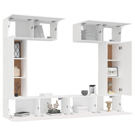 6 Piece Tv Cabinet Set Engineered Wood