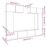6 Piece Tv Cabinet Set Engineered Wood