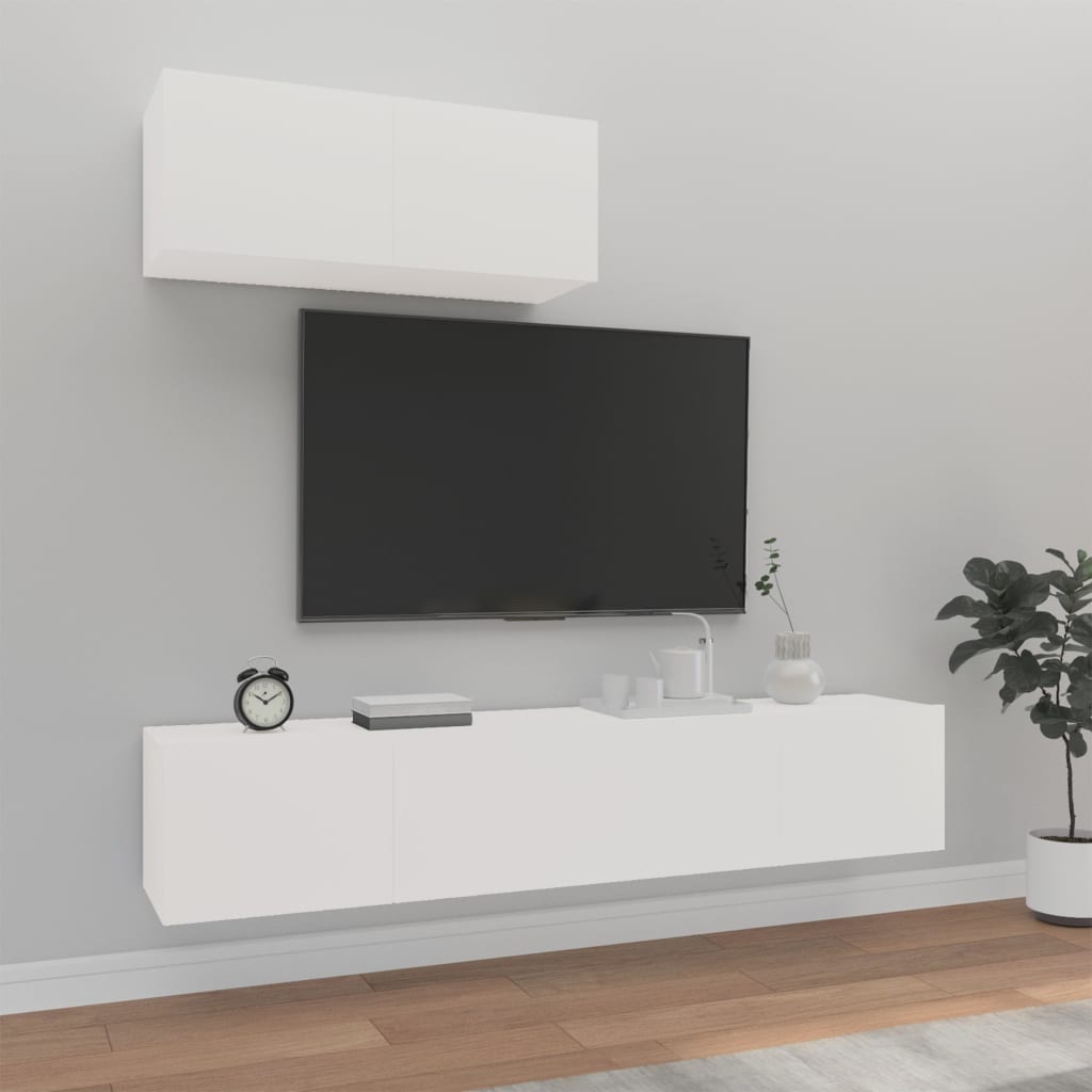 3 Piece Tv Cabinet Set Engineered Wood