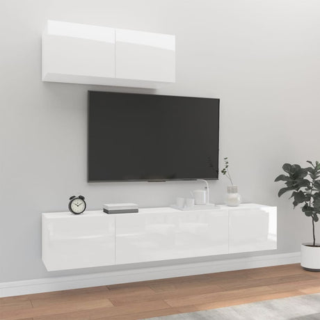 3 Piece Tv Cabinet Set Engineered Wood