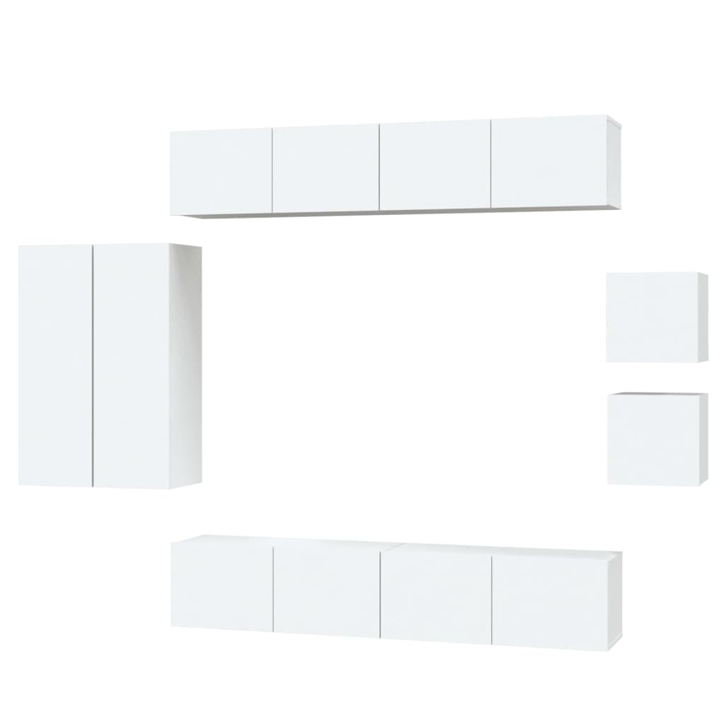 8 Piece Tv Cabinet Set Engineered Wood