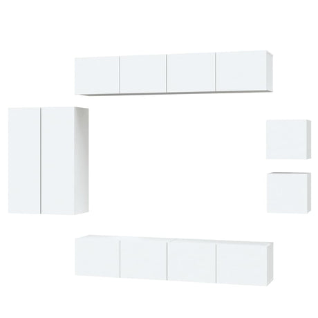 8 Piece Tv Cabinet Set Engineered Wood