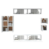 8 Piece Tv Cabinet Set Engineered Wood