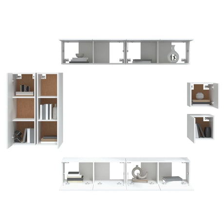 8 Piece Tv Cabinet Set Engineered Wood