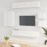 8 Piece Tv Cabinet Set Engineered Wood