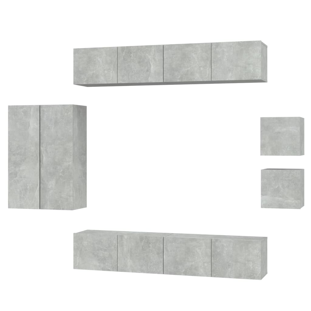 8 Piece Tv Cabinet Set Engineered Wood