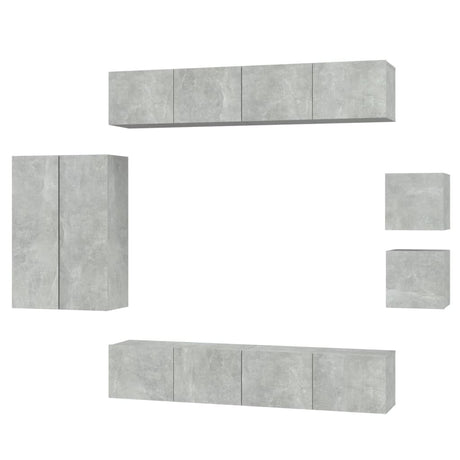 8 Piece Tv Cabinet Set Engineered Wood