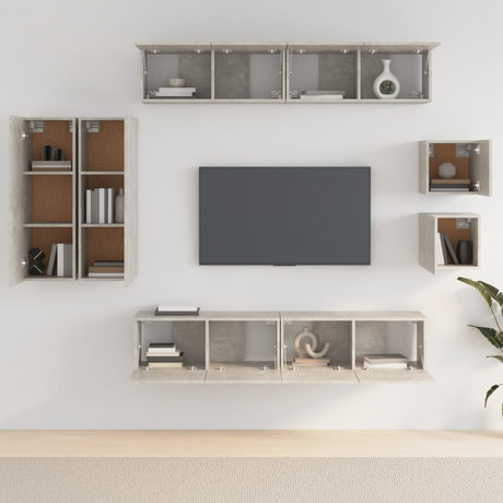 8 Piece Tv Cabinet Set Engineered Wood