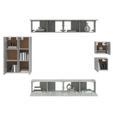 8 Piece Tv Cabinet Set Engineered Wood