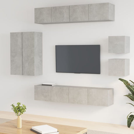 8 Piece Tv Cabinet Set Engineered Wood
