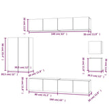 8 Piece Tv Cabinet Set Engineered Wood
