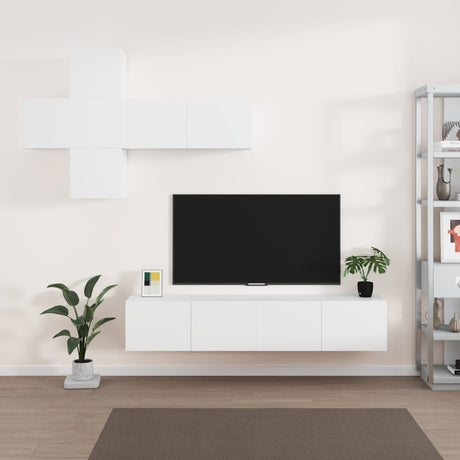 7 Piece Tv Cabinet Set Engineered Wood
