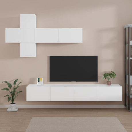 7 Piece Tv Cabinet Set Engineered Wood