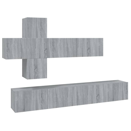 7 Piece Tv Cabinet Set Engineered Wood