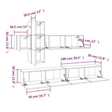 7 Piece Tv Cabinet Set Engineered Wood