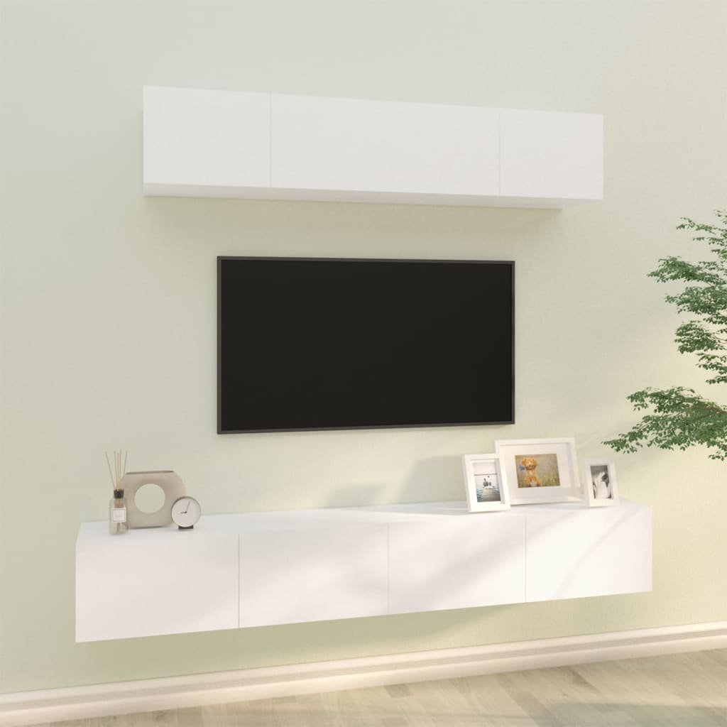 4 Piece Tv Cabinet Set Engineered Wood