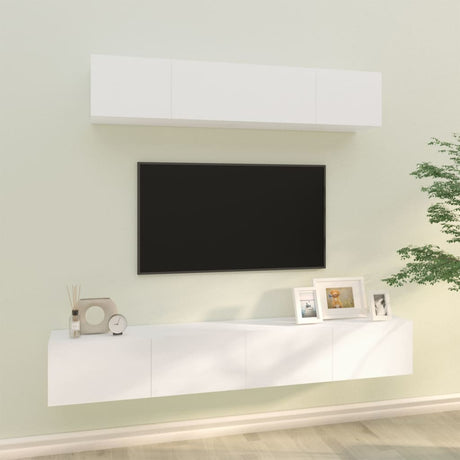 4 Piece Tv Cabinet Set Engineered Wood
