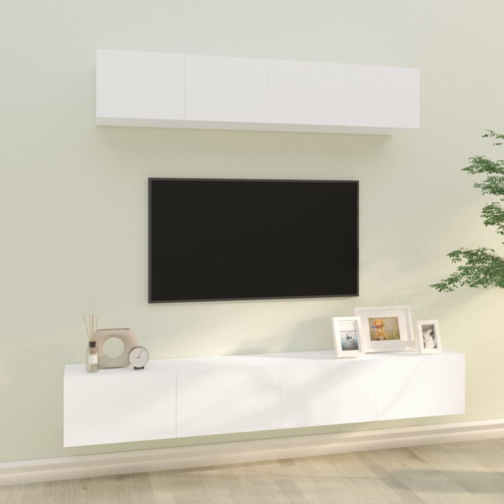 4 Piece Tv Cabinet Set Engineered Wood