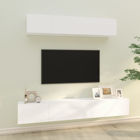 4 Piece Tv Cabinet Set Engineered Wood