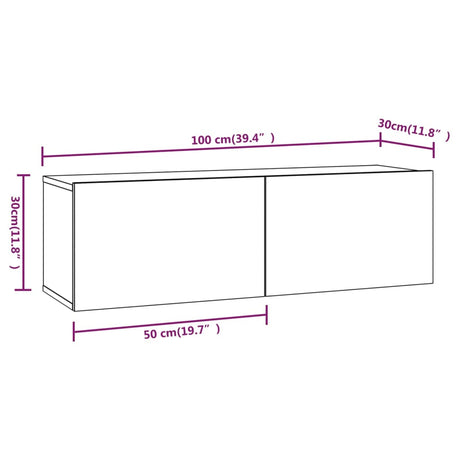 4 Piece Tv Cabinet Set Engineered Wood