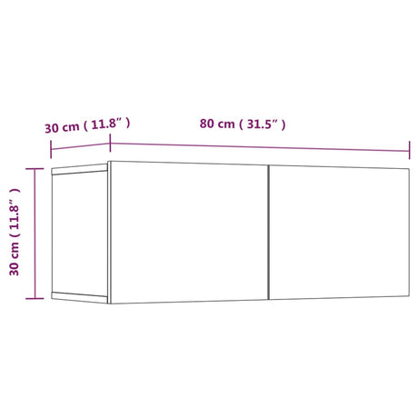 4 Piece Tv Cabinet Set Engineered Wood