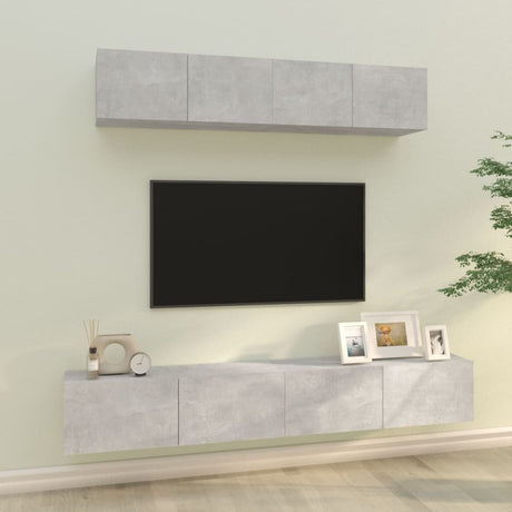 4 Piece Tv Cabinet Set Engineered Wood
