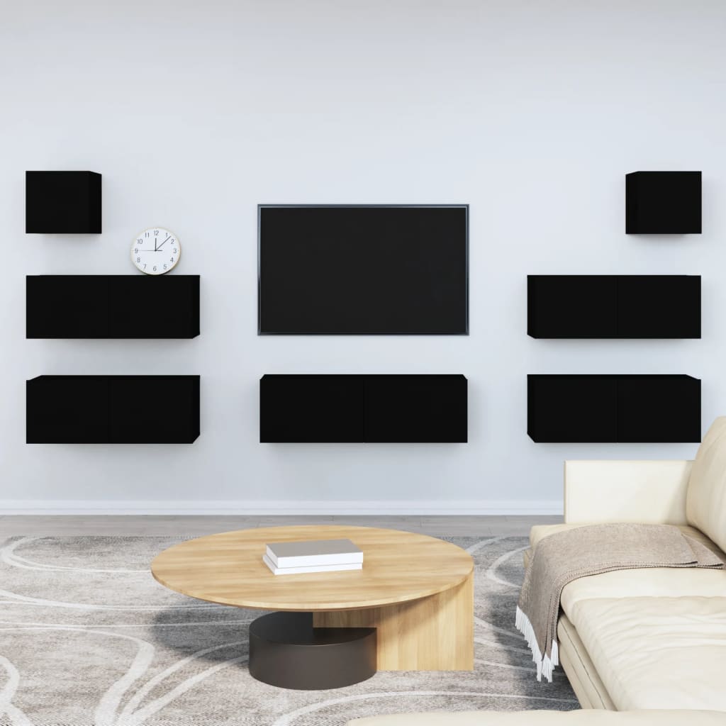 7 Piece Tv Cabinet Set Engineered Wood