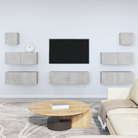 7 Piece Tv Cabinet Set Engineered Wood