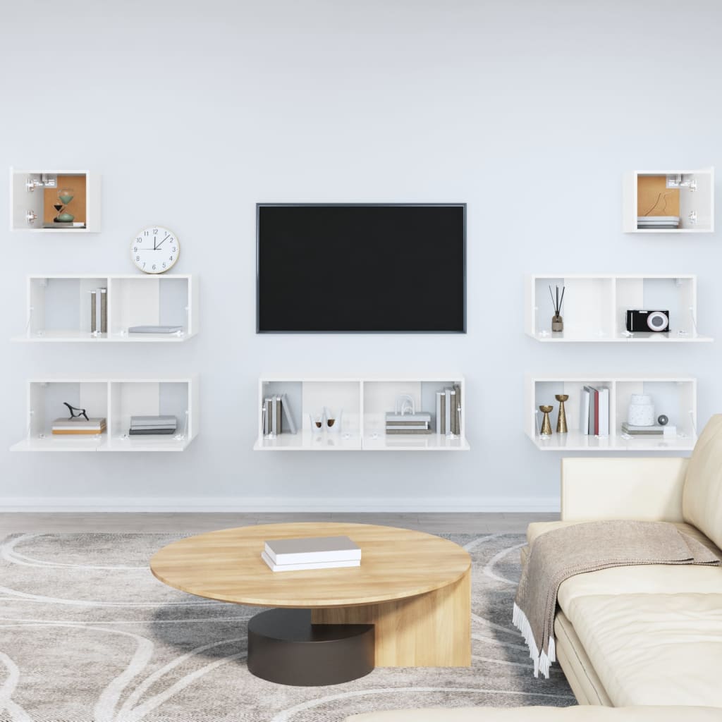 7 Piece Tv Cabinet Set Engineered Wood