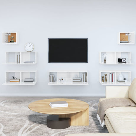 7 Piece Tv Cabinet Set Engineered Wood