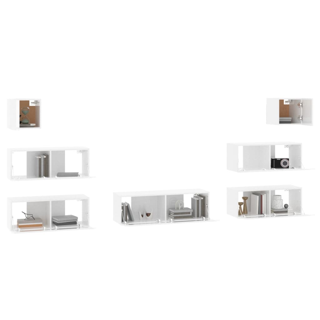 7 Piece Tv Cabinet Set Engineered Wood
