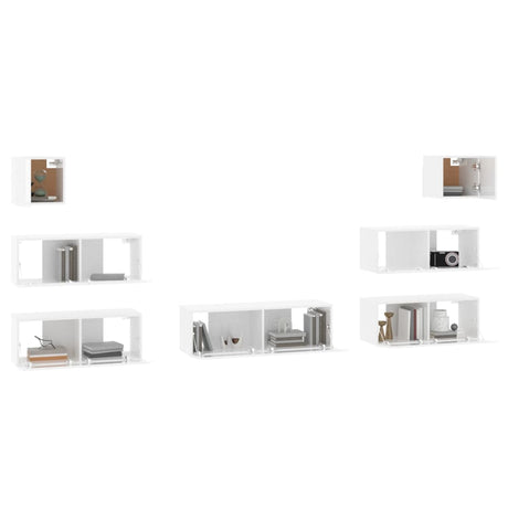 7 Piece Tv Cabinet Set Engineered Wood