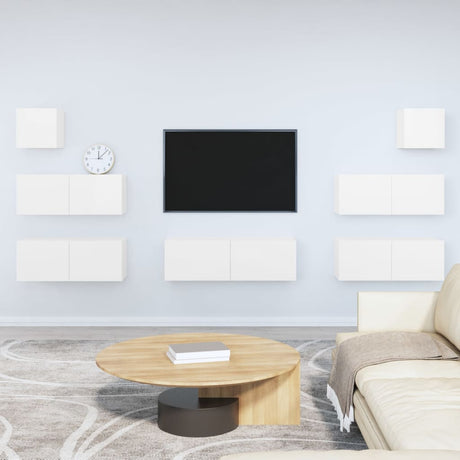 7 Piece Tv Cabinet Set Engineered Wood