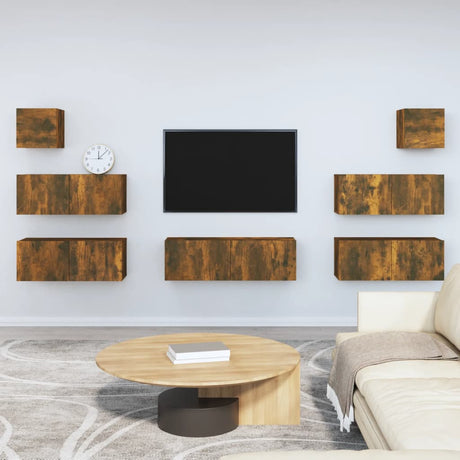 7 Piece Tv Cabinet Set Engineered Wood