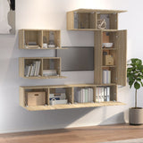 6 Piece Tv Cabinet Set Sonoma Oak Engineered Wood