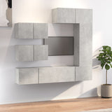 6 Piece Tv Cabinet Set Concrete Grey Engineered Wood