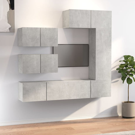 6 Piece Tv Cabinet Set Concrete Grey Engineered Wood