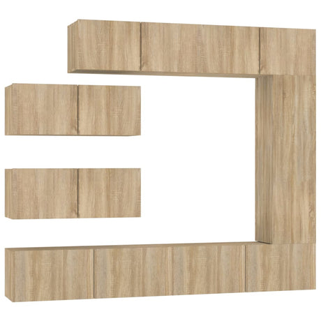 7 Piece Tv Cabinet Set Sonoma Oak Engineered Wood