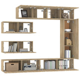 7 Piece Tv Cabinet Set Sonoma Oak Engineered Wood