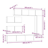 7 Piece Tv Cabinet Set Sonoma Oak Engineered Wood
