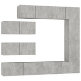 7 Piece Tv Cabinet Set Concrete Grey Engineered Wood